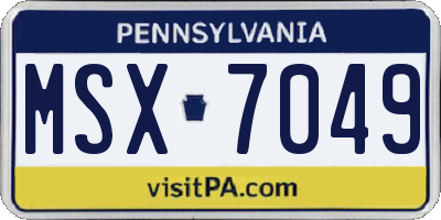 PA license plate MSX7049