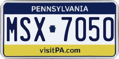 PA license plate MSX7050