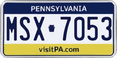 PA license plate MSX7053