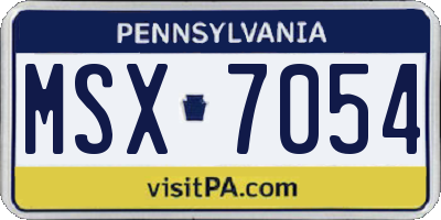 PA license plate MSX7054