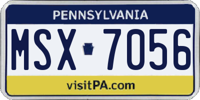PA license plate MSX7056