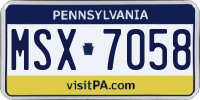 PA license plate MSX7058