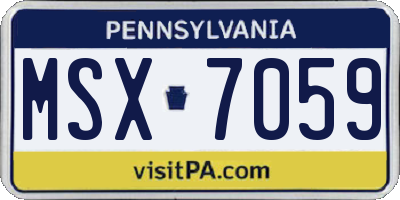 PA license plate MSX7059