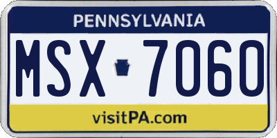 PA license plate MSX7060