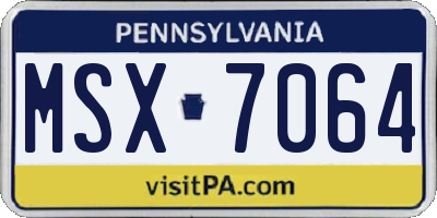 PA license plate MSX7064