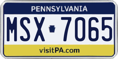 PA license plate MSX7065