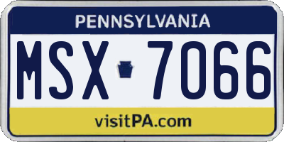 PA license plate MSX7066