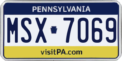 PA license plate MSX7069
