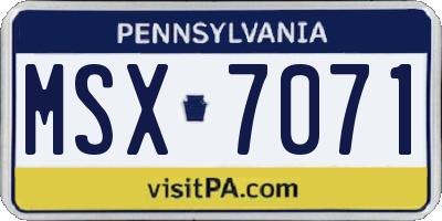 PA license plate MSX7071