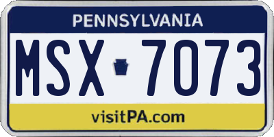 PA license plate MSX7073
