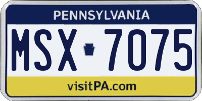 PA license plate MSX7075