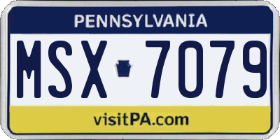 PA license plate MSX7079
