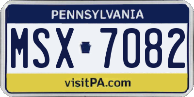 PA license plate MSX7082