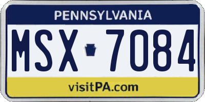 PA license plate MSX7084