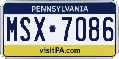 PA license plate MSX7086