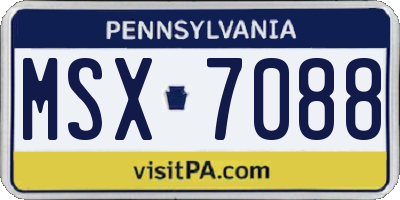 PA license plate MSX7088