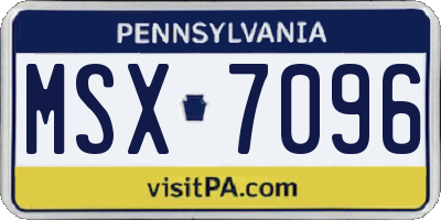 PA license plate MSX7096