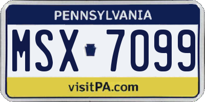 PA license plate MSX7099