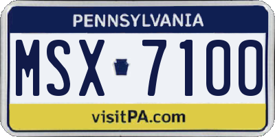 PA license plate MSX7100