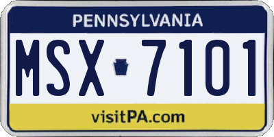 PA license plate MSX7101