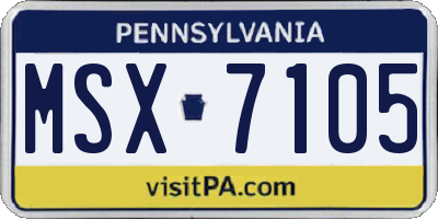 PA license plate MSX7105