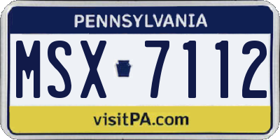 PA license plate MSX7112