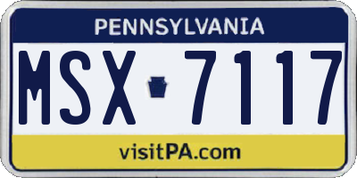 PA license plate MSX7117