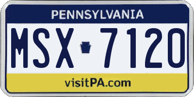 PA license plate MSX7120
