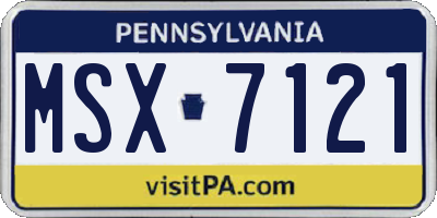 PA license plate MSX7121
