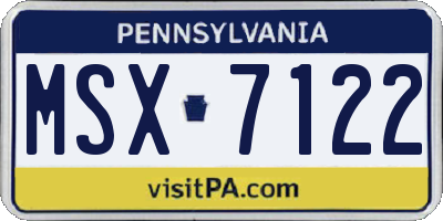 PA license plate MSX7122