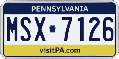 PA license plate MSX7126