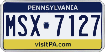 PA license plate MSX7127