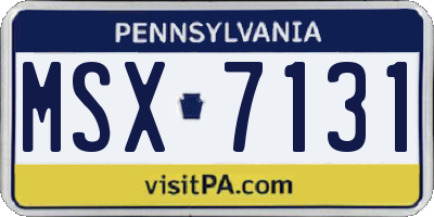 PA license plate MSX7131