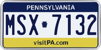 PA license plate MSX7132