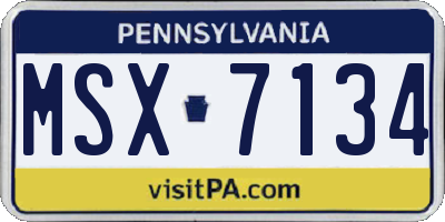 PA license plate MSX7134