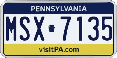 PA license plate MSX7135