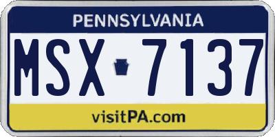 PA license plate MSX7137