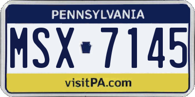 PA license plate MSX7145