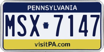 PA license plate MSX7147