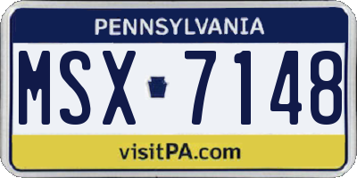 PA license plate MSX7148