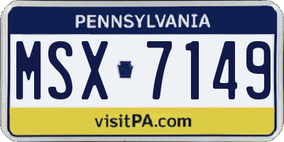 PA license plate MSX7149