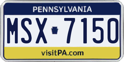 PA license plate MSX7150