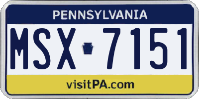 PA license plate MSX7151