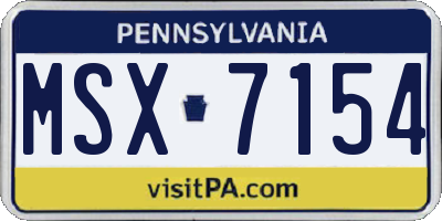 PA license plate MSX7154