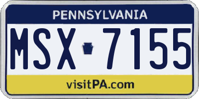 PA license plate MSX7155