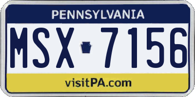 PA license plate MSX7156