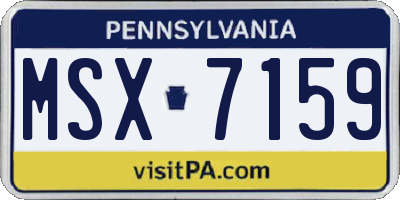 PA license plate MSX7159