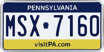 PA license plate MSX7160