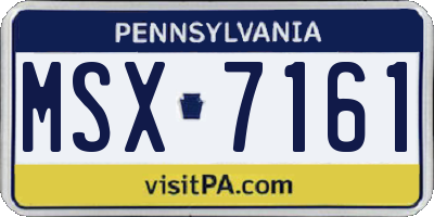 PA license plate MSX7161