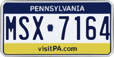 PA license plate MSX7164